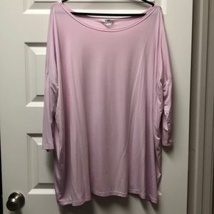 PIKO Long Sleeve Swoop Neck Top - Pink